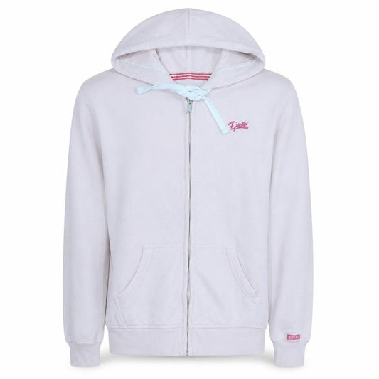 Diesel Mens White Full Zip Hoodie M Cotton Fleece