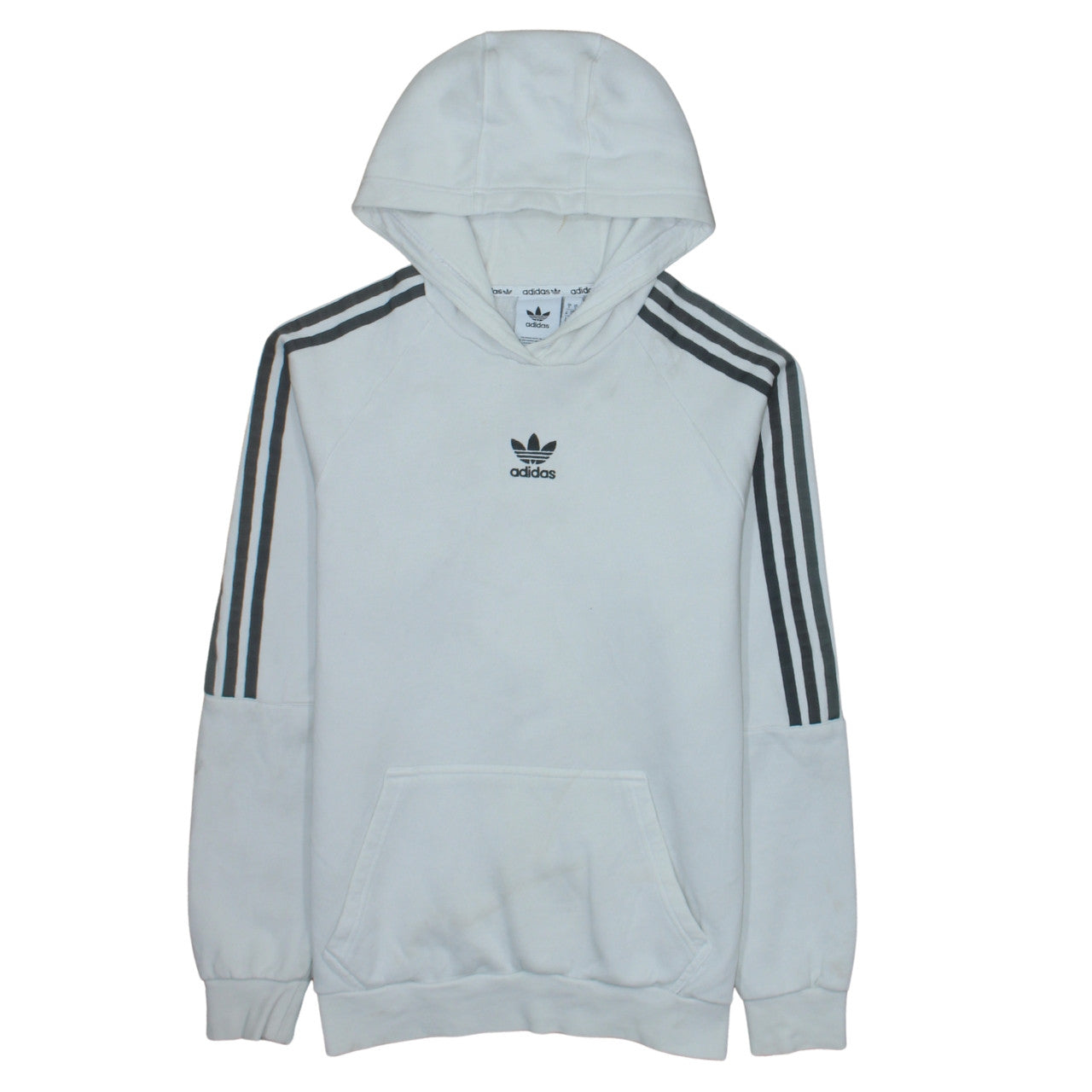Adidas Men’s White Pullover Hoodie Small Regular Fit Fleece