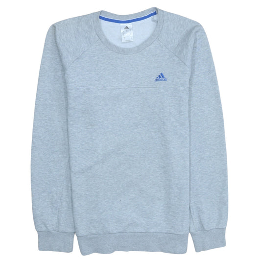 Adidas Mens Grey Small Crew Neck Pullover Sweatshirt