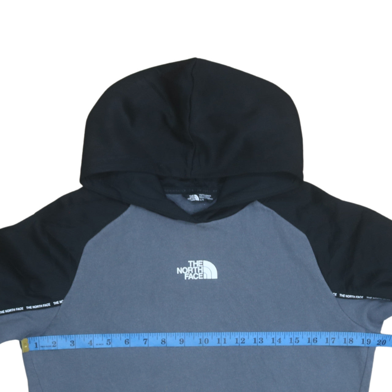 The North Face Boys Blue Black Pullover Hoodie XL Youth Cotton Blend