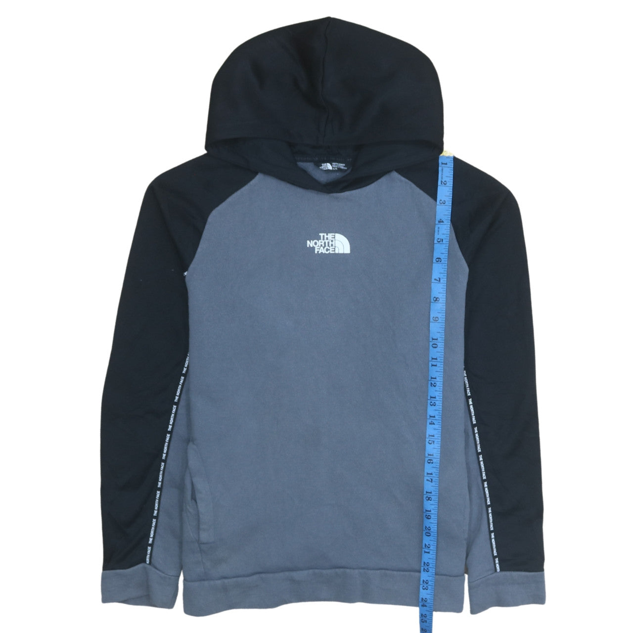 The North Face Boys Blue Black Pullover Hoodie XL Youth Cotton Blend