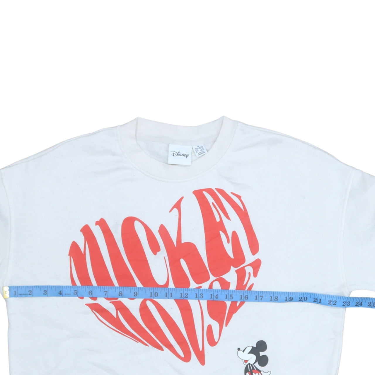 Disney Women's White Mickey Mouse Graphic Pullover Sweatshirt M