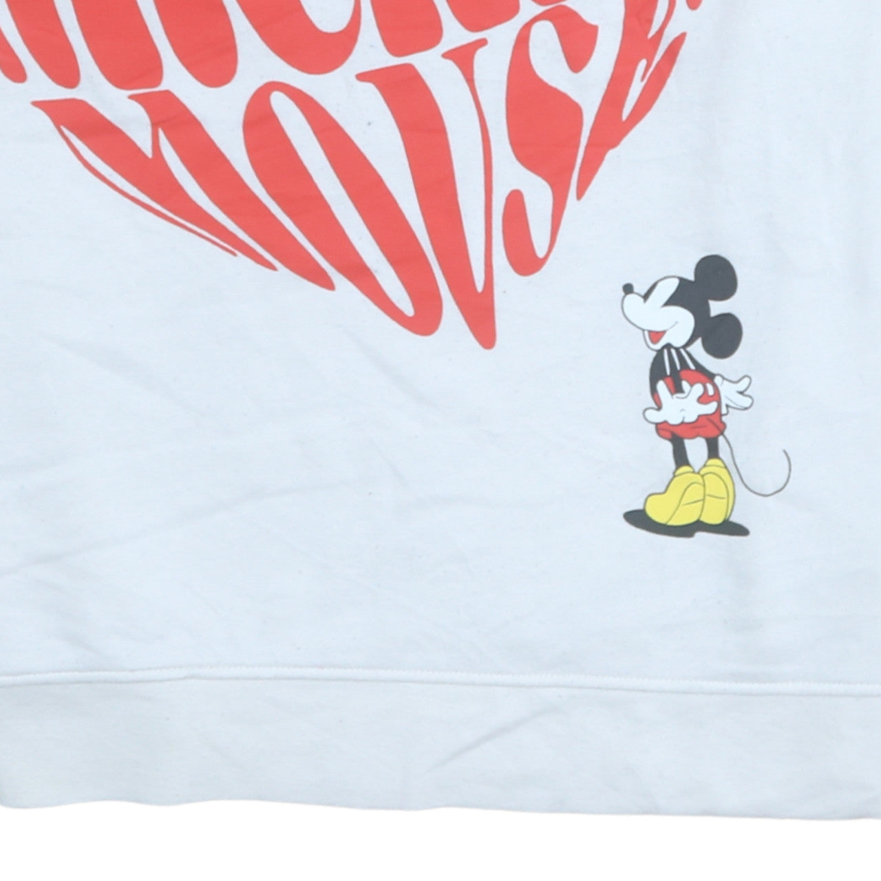Disney Women's White Mickey Mouse Graphic Pullover Sweatshirt M
