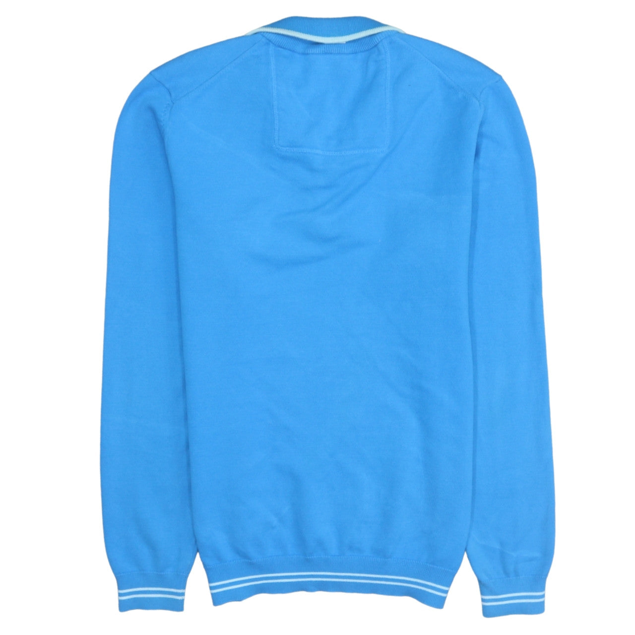 Hugo Boss Men Blue Cotton 1/2 Zip Jumper Size M Casual Knitwear
