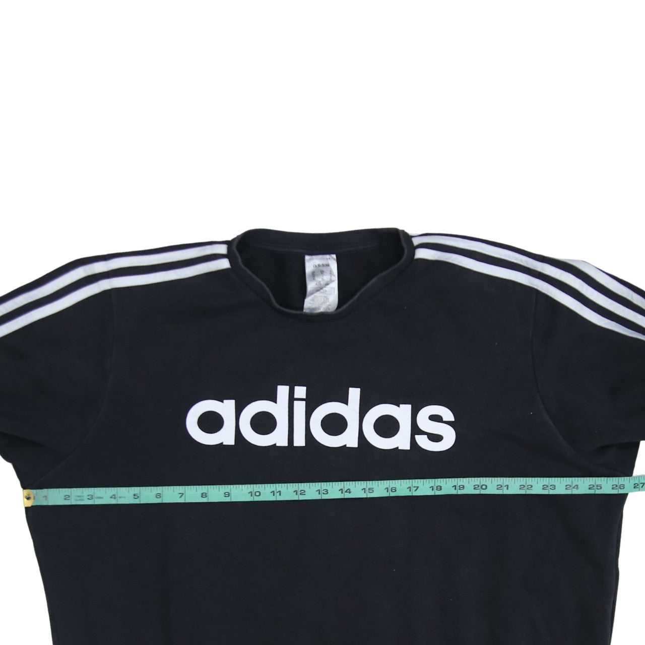 Adidas Mens Black XL Crew Neck Pullover Sweatshirt with Logo Trim