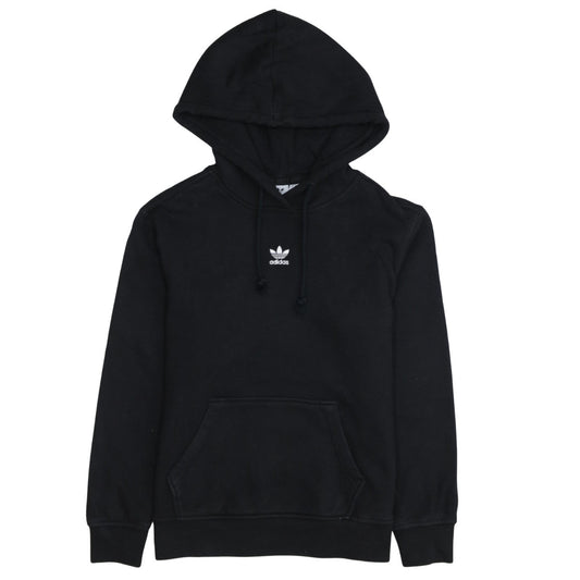Adidas Womens Black Pullover Hoodie Size 6 Lightweight Cotton Casual