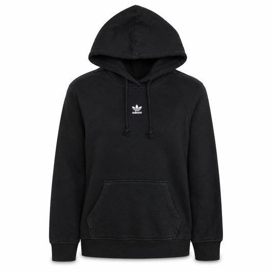 Adidas Womens Black Pullover Hoodie Size 6 Lightweight Cotton Casual