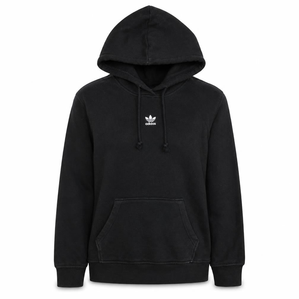 Adidas Womens Black Pullover Hoodie Size 6 Lightweight Cotton Casual