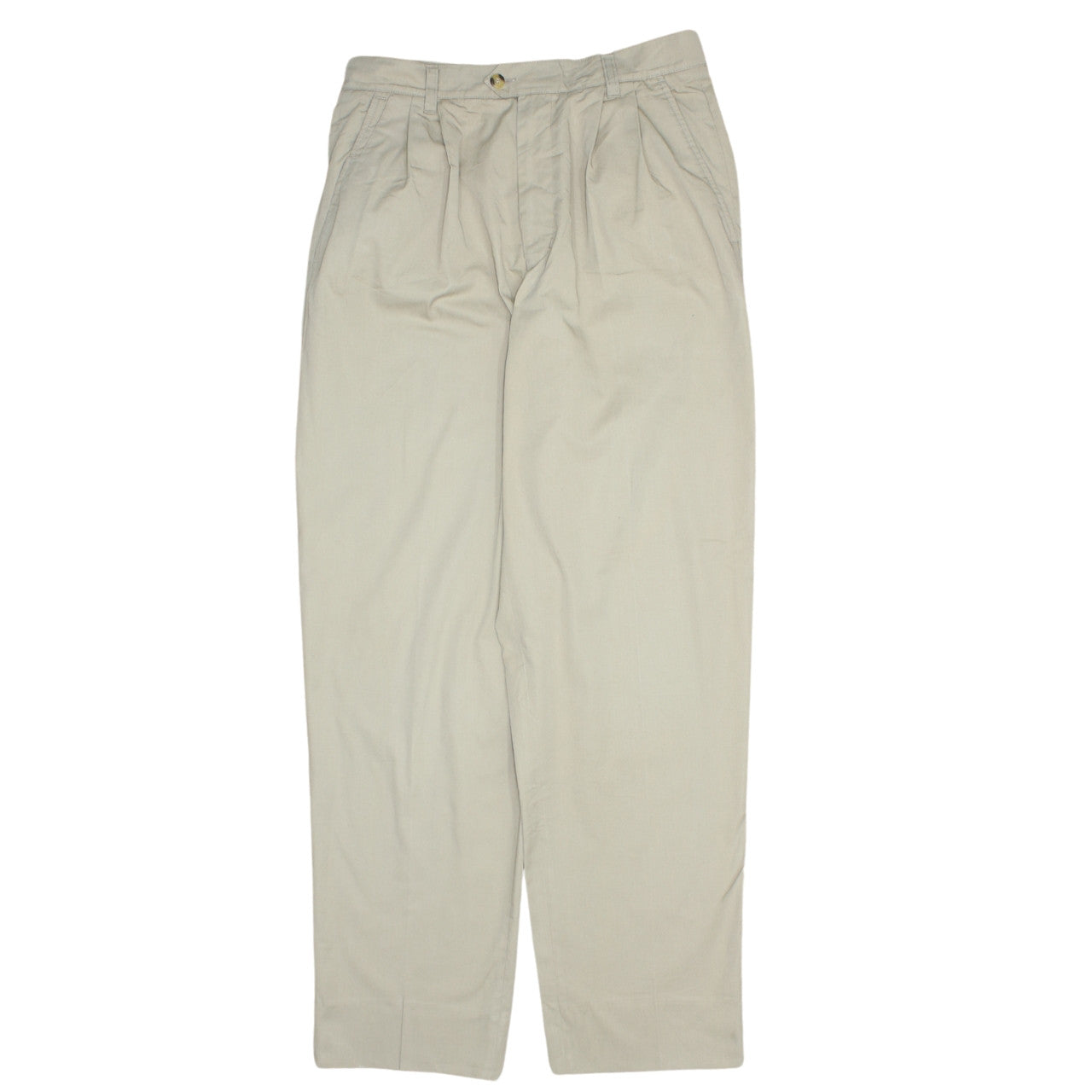 Fila Women Beige Pleated Chino Trousers Size 16 L