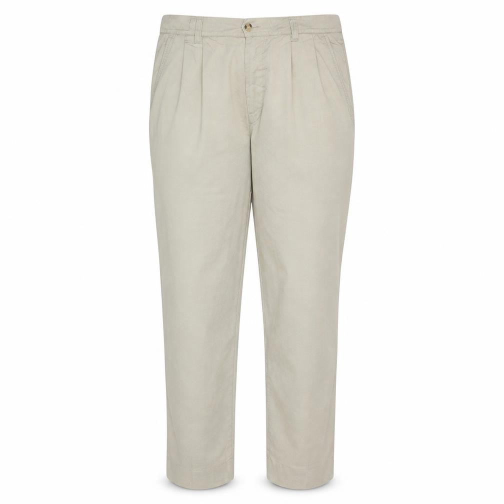 Fila Women Beige Pleated Chino Trousers Size 16 L