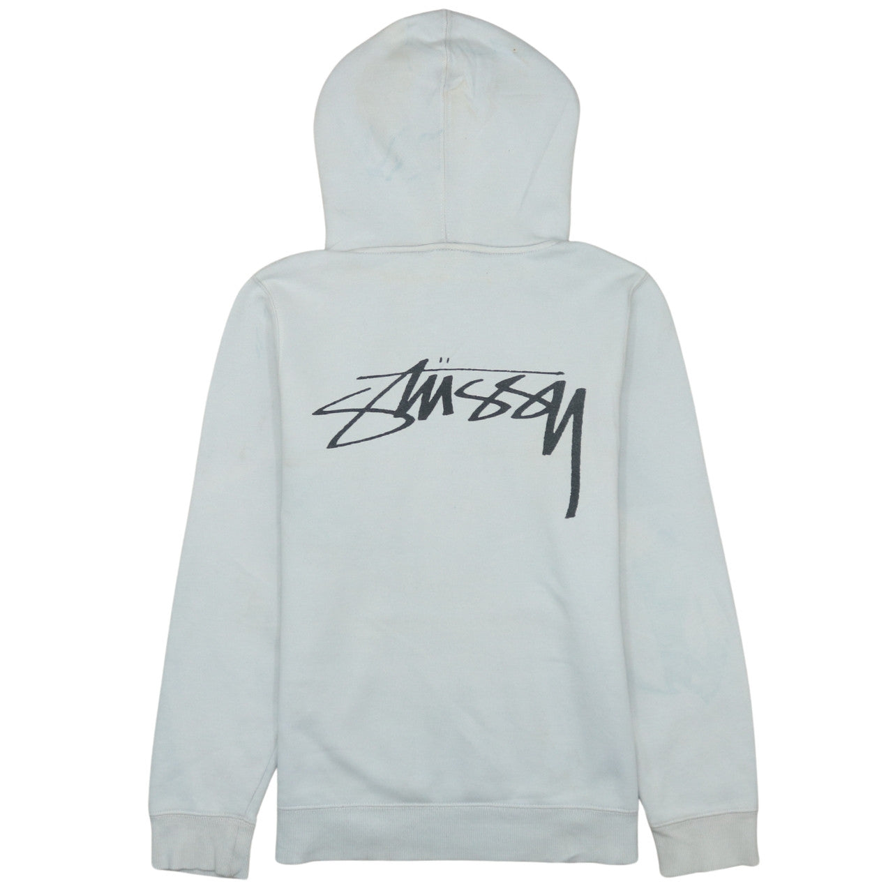 Stussy Men’s White XS Pullover Hoodie with Logo Print