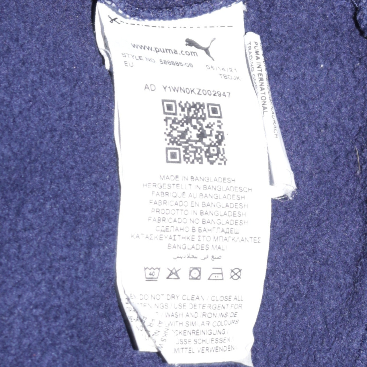 Puma Womens Navy 1/2 Zip Sweatshirt L Fleece Pullover