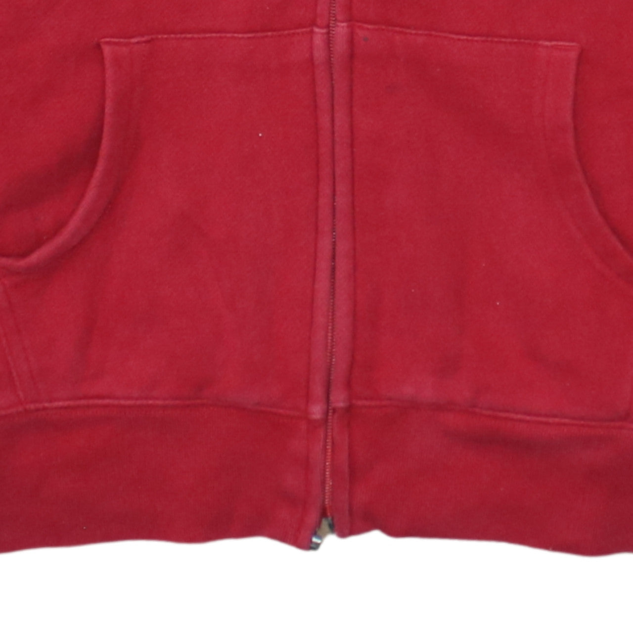 Tommy Hilfiger Womens Red Full Zip Hoodie L Embroidered Logo Casual