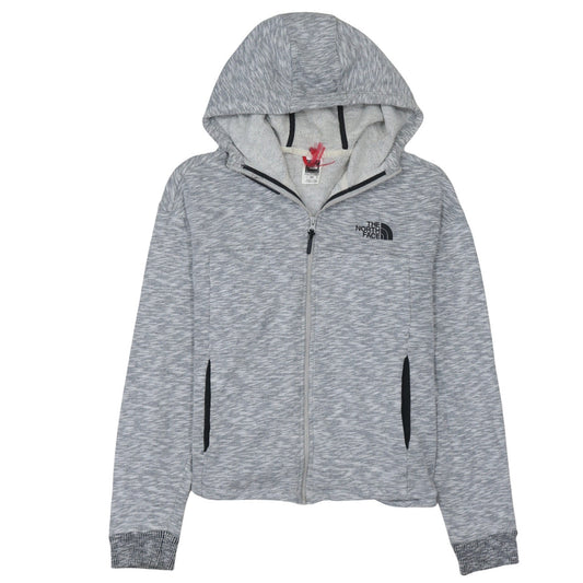 The North Face Womens Grey Full Zip Hoodie Medium 100% Cotton