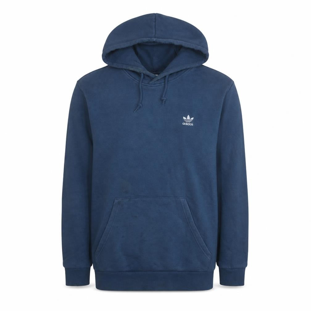 Adidas Men Blue Pullover Hoodie L Regular Fit Logo Sportswear