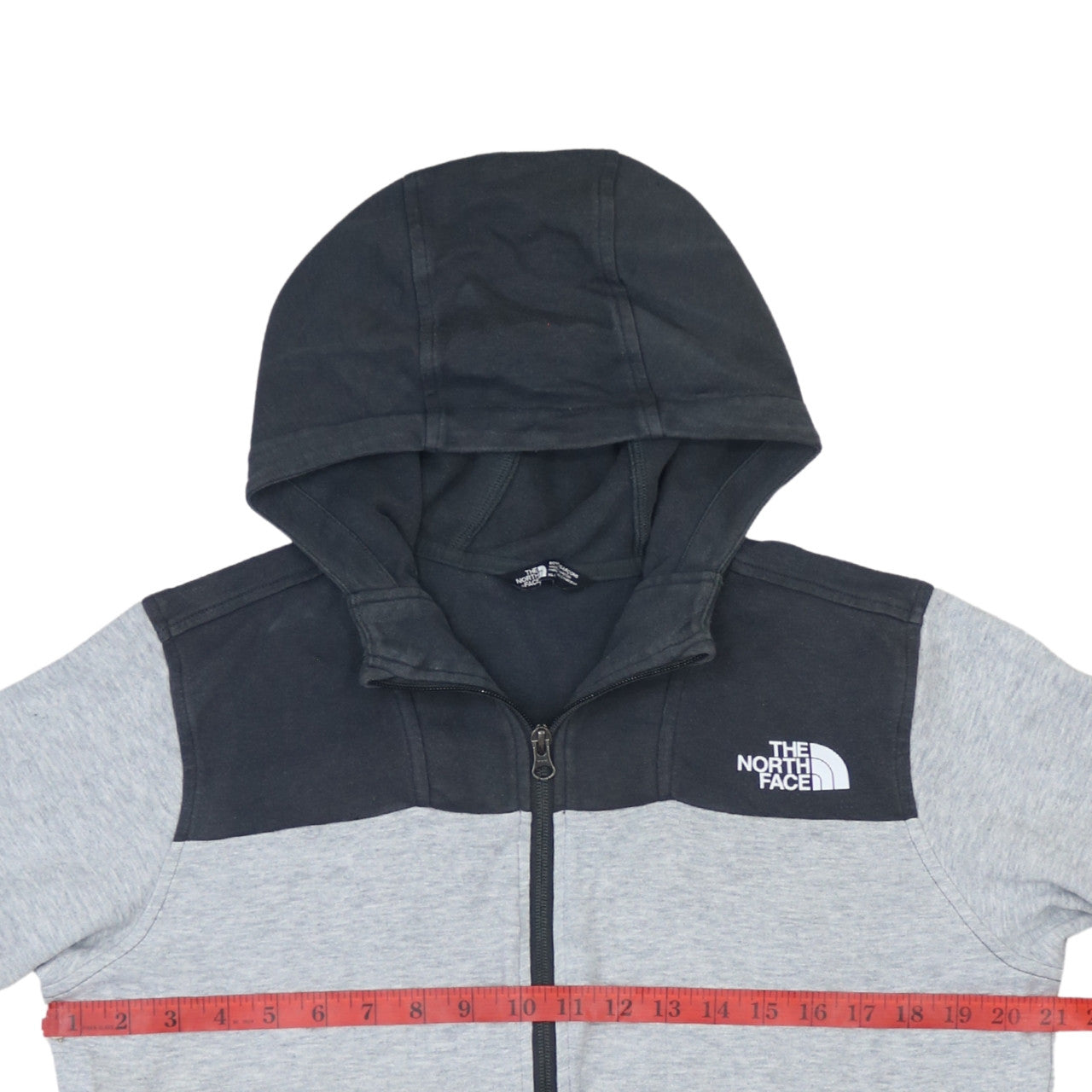The North Face Boys Grey & Black 1/4 Zip Hoodie XL - Cotton Blend Outdoor Layer