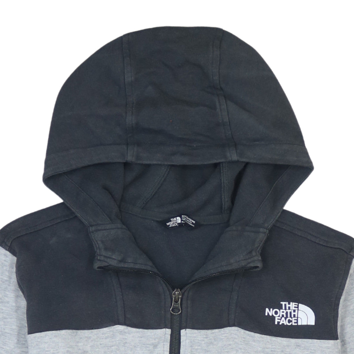 The North Face Boys Grey & Black 1/4 Zip Hoodie XL - Cotton Blend Outdoor Layer