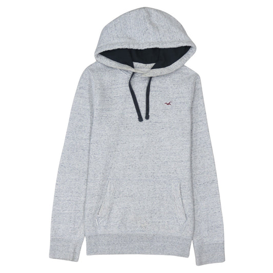 Hollister Men's Grey Pullover Hoodie Small Logo Fleece Sweatshirt