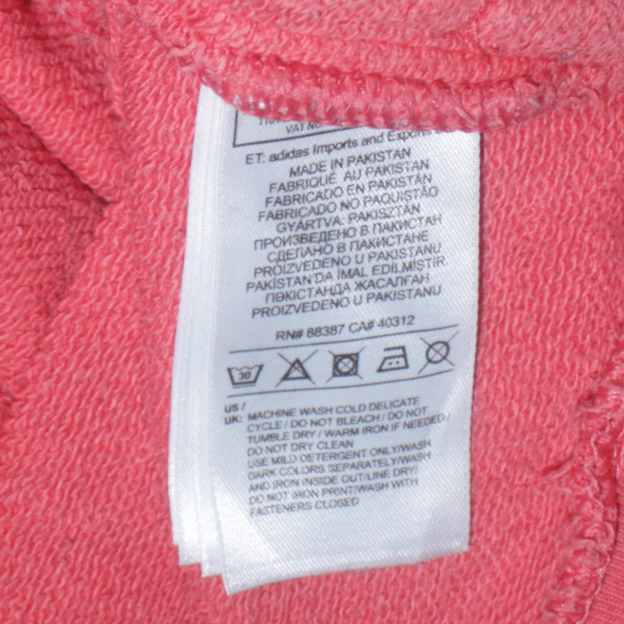Adidas Women’s Coral Hoodie Pullover Large Logo Cotton Casual Wear