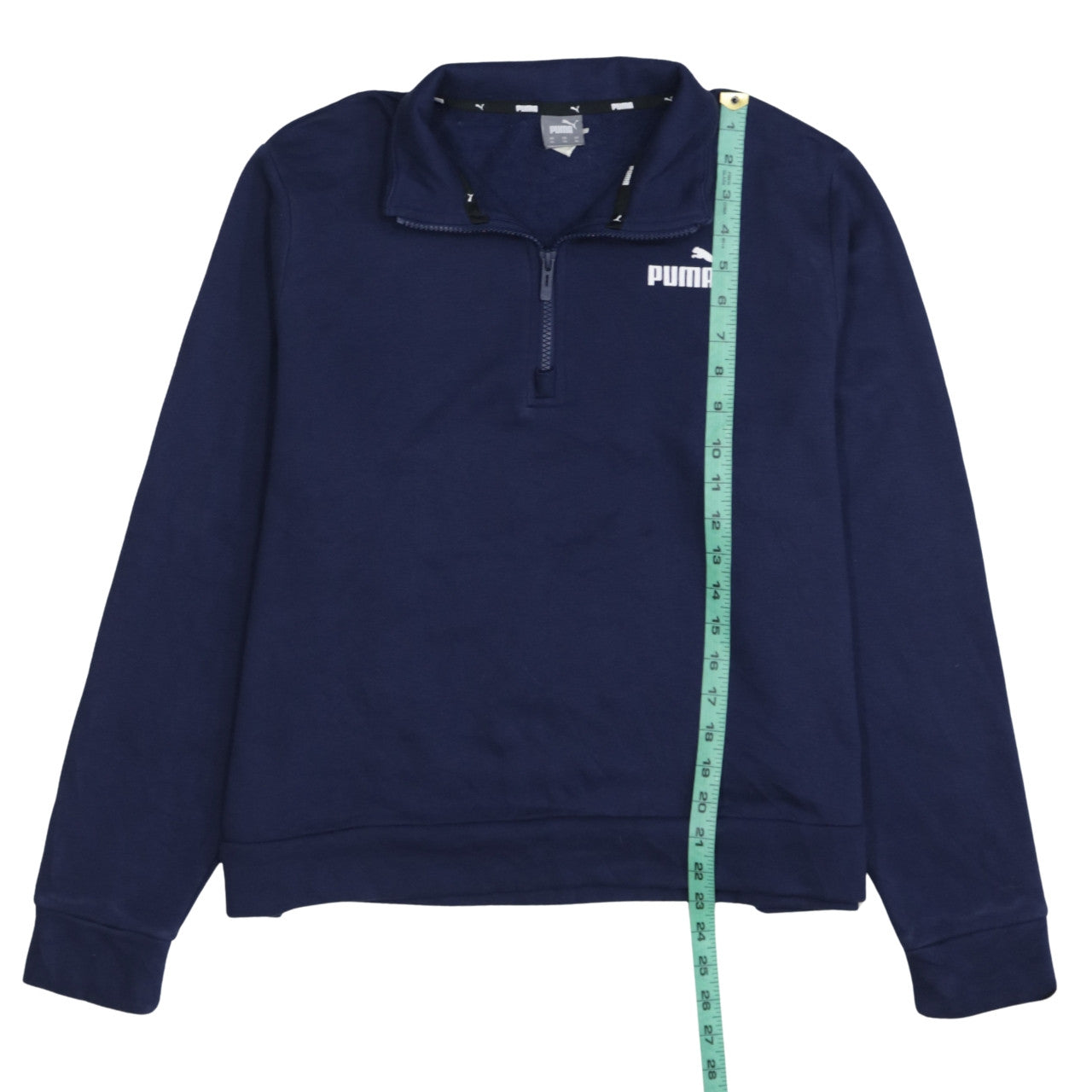 Puma Womens Navy 1/4 Zip Sweatshirt XL Cotton Blend Casual