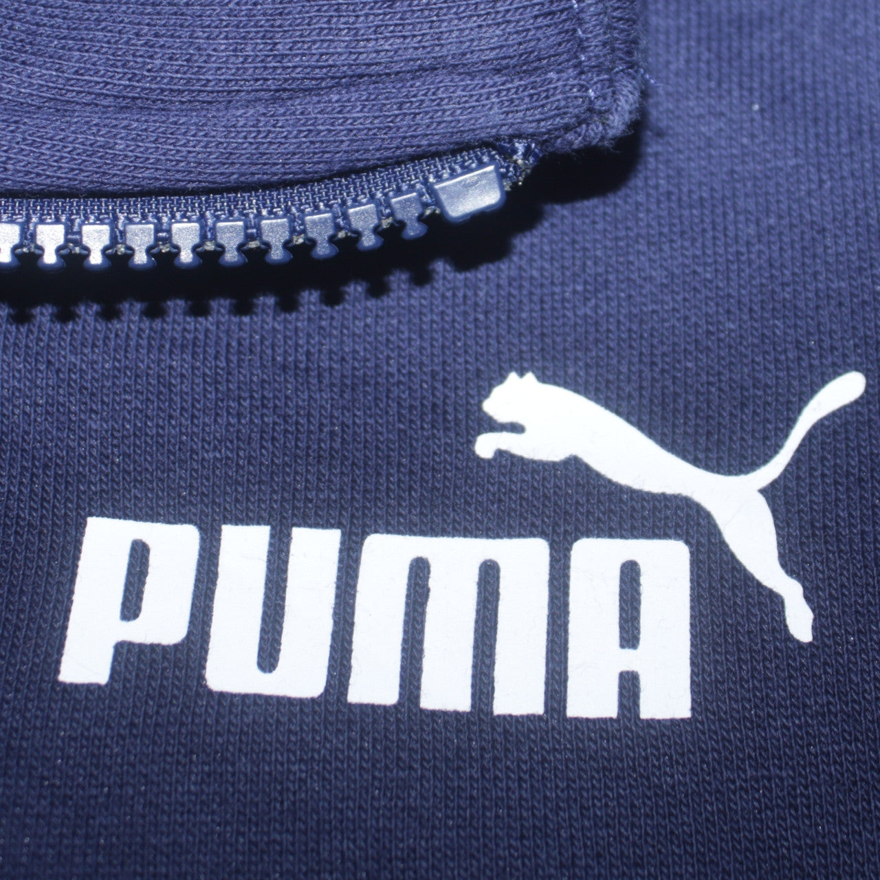Puma Womens Navy 1/4 Zip Sweatshirt XL Cotton Blend Casual