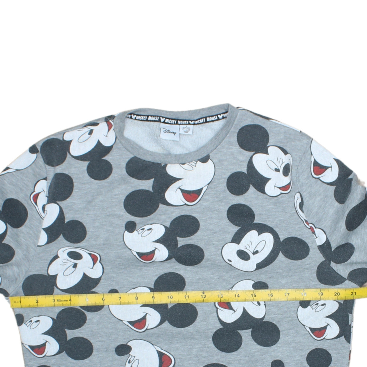 Disney Women Grey Mickey Mouse Print Pullover Sweatshirt Size S
