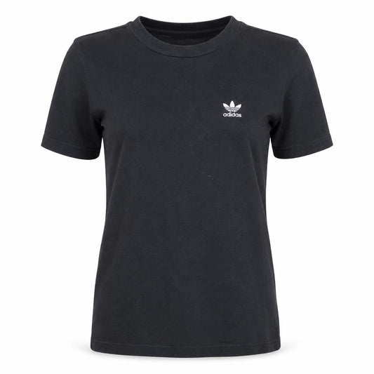 Adidas Women Black Cotton Short Sleeve Crew Neck T-Shirt Size 4