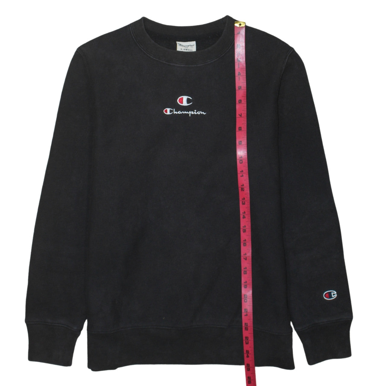 Champion Women Black XS Pullover Sweatshirt Crew Neck Long Sleeve Casual