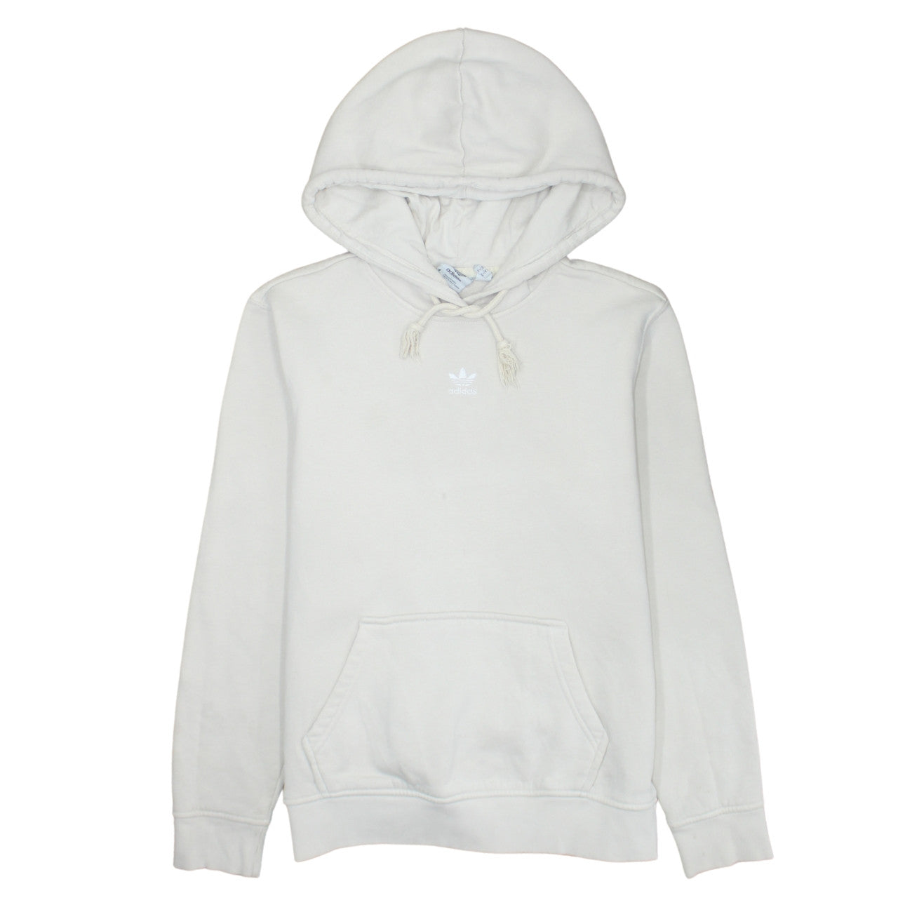 Adidas Women Ivory Hoodie Size 8 Pullover Cotton Casual Hooded Sweatshirt