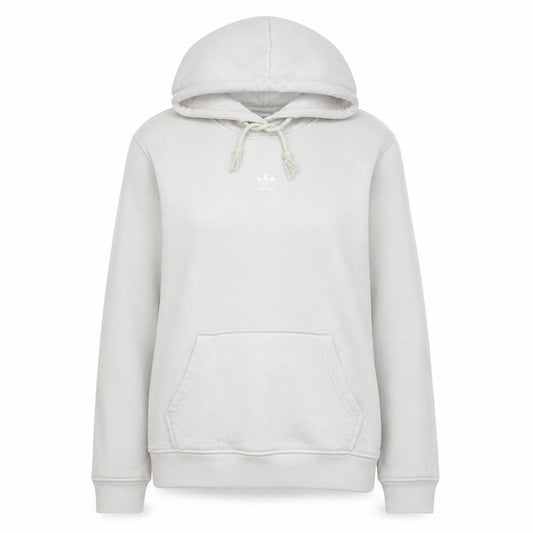 Adidas Women Ivory Hoodie Size 8 Pullover Cotton Casual Hooded Sweatshirt