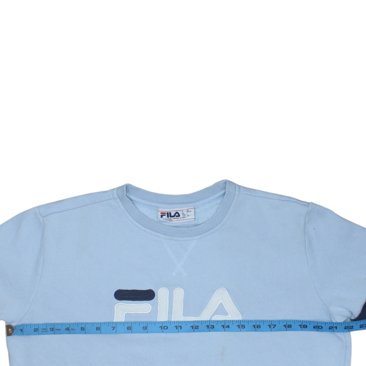 Fila Women's Light Blue Crew Neck Logo Sweatshirt Size L