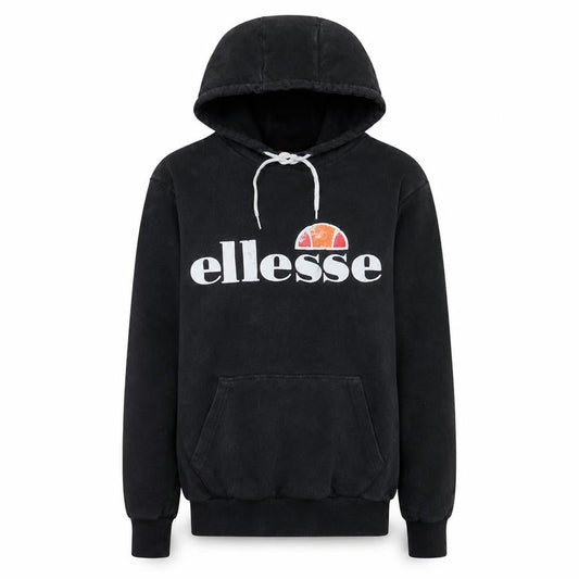 Ellesse Womens Black Pullover Hoodie UK 6 Cotton Blend Logo Casual