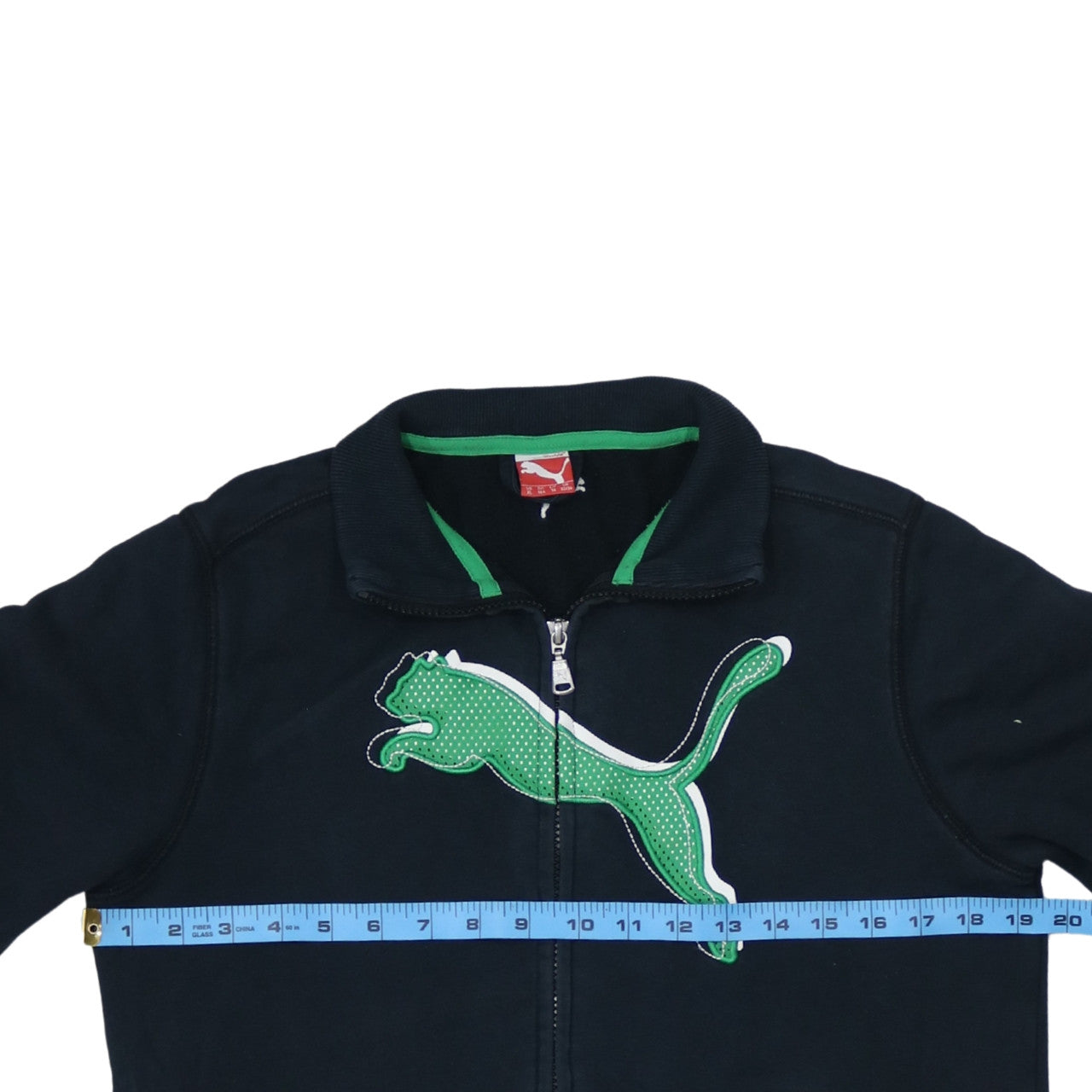 Puma Boys Black Track Jacket Size 14 Years Full Zip Fleece Activewear