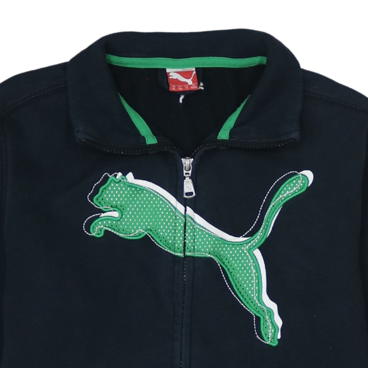 Puma Boys Black Track Jacket Size 14 Years Full Zip Fleece Activewear