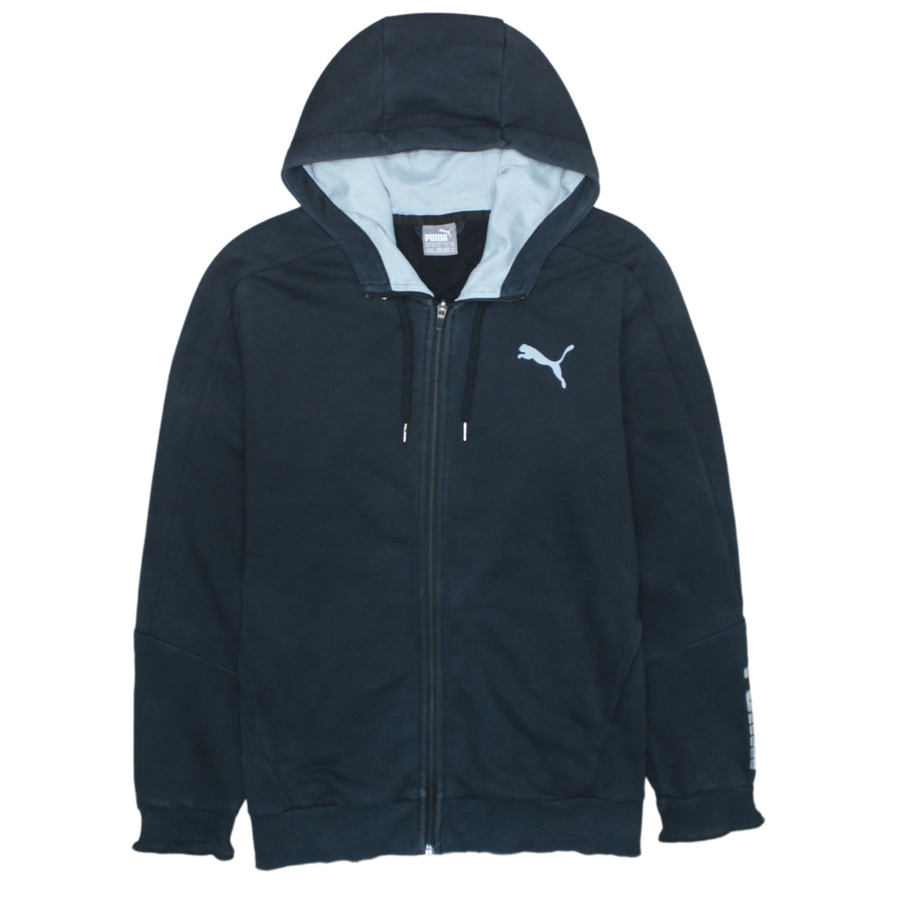 Puma Men’s Black Full Zip Hoodie M Fleece Sweatshirt