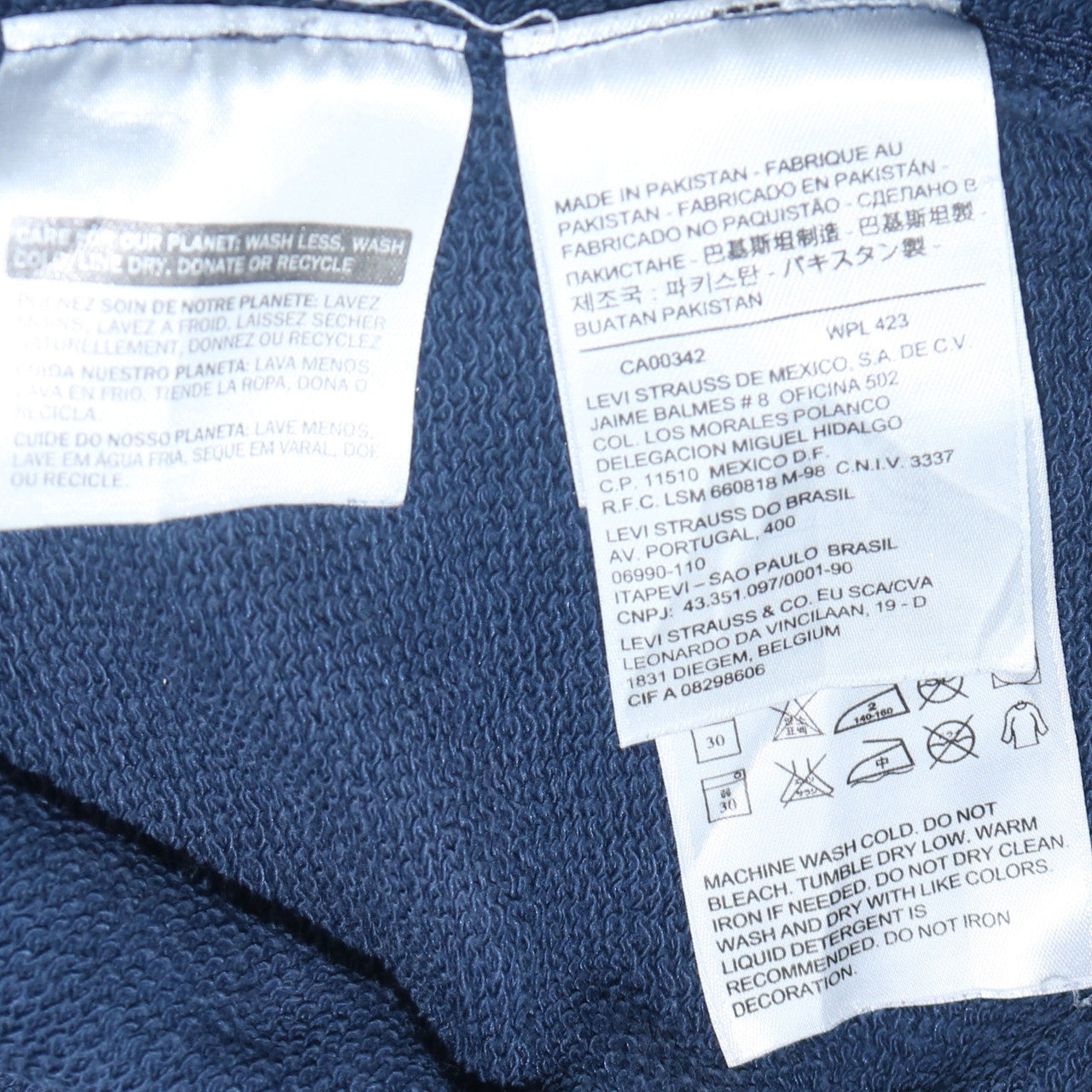 Levi's Men's Blue Full Zip Hoodie M Classic Logo Sweatshirt