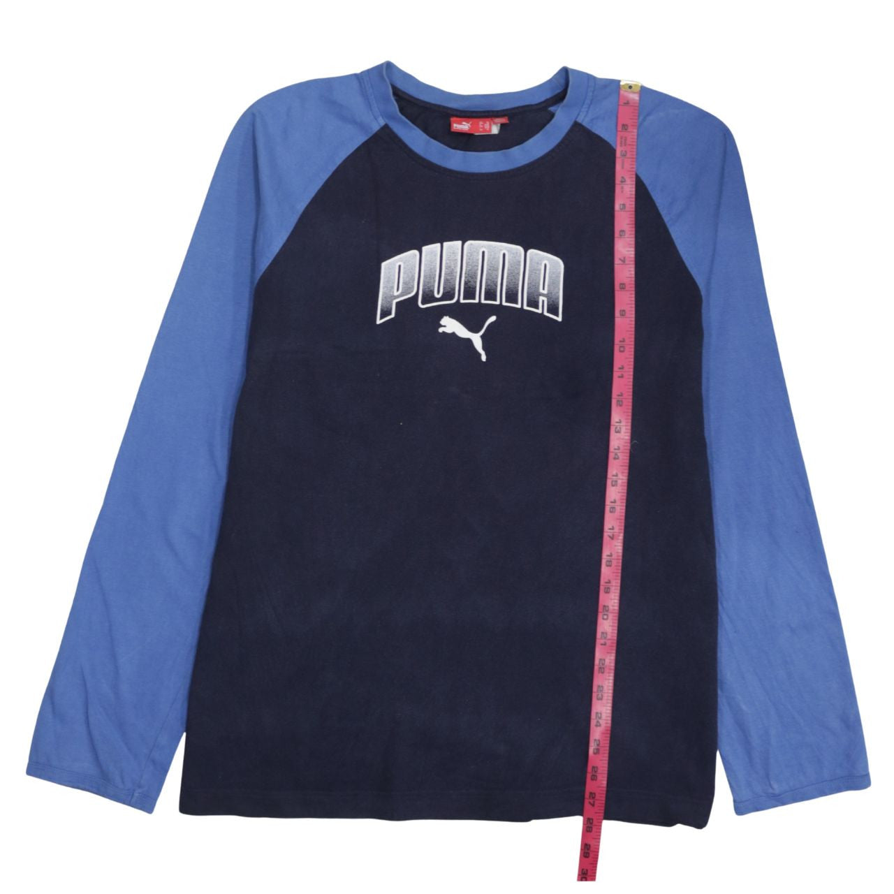 Puma Men's Blue Colourblock Long Sleeve Cotton Top XL