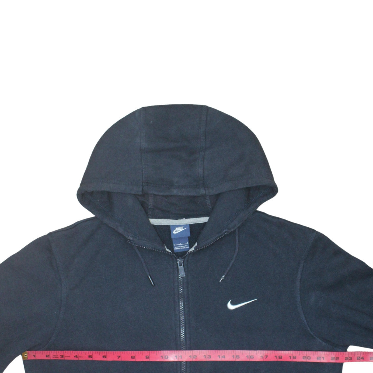Nike Men's Black Full Zip Hoodie Sweatshirt Size L Cotton Blend