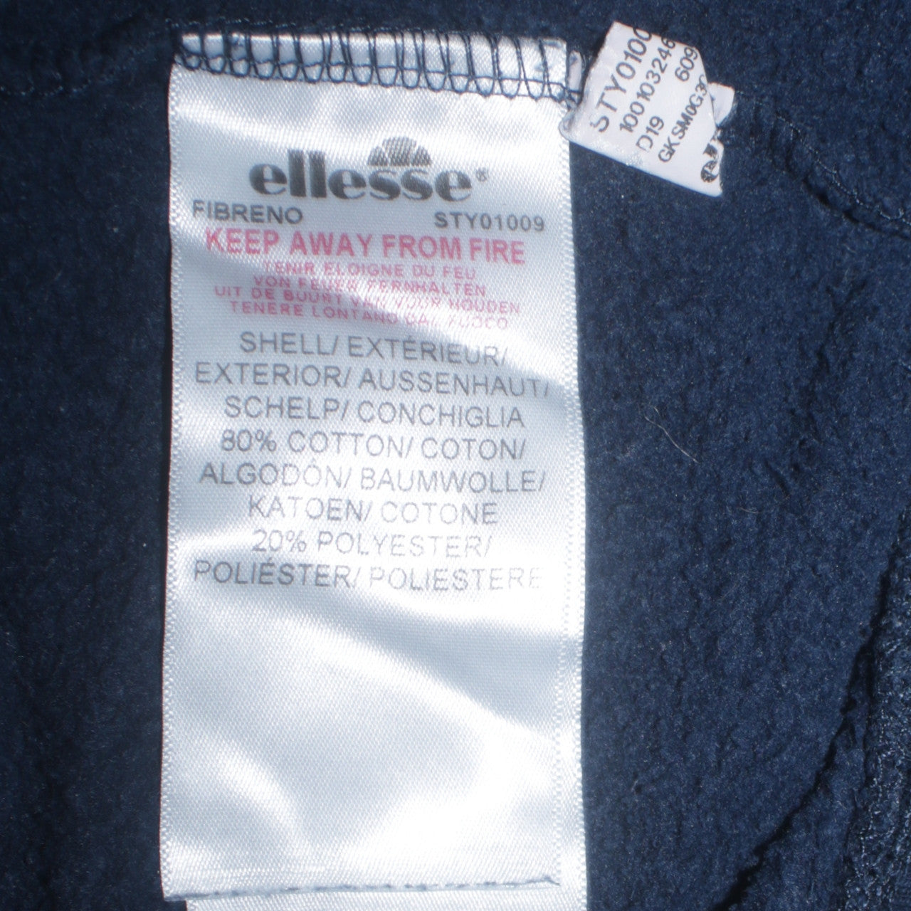 Ellesse Men’s Blue 1/2 Zip Hoodie S Retro Sports Cotton Blend