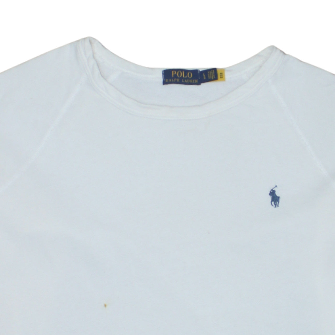 Ralph Lauren Men’s White Crew Neck Cotton Sweatshirt Size L