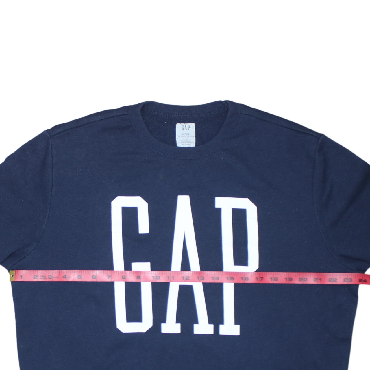 GAP Women Navy Blue Logo Crew Neck Pullover Sweatshirt L