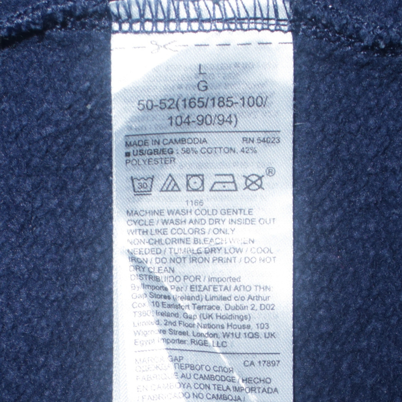 GAP Women Navy Blue Logo Crew Neck Pullover Sweatshirt L