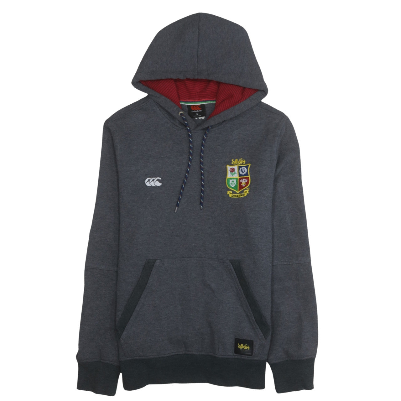 Canterbury Men's Grey Pullover Rugby Hoodie Size S Embroidered Logo