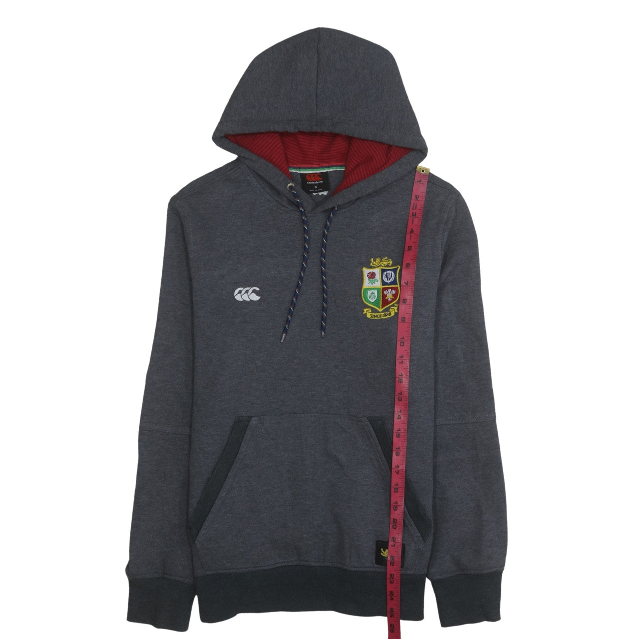Canterbury Men's Grey Pullover Rugby Hoodie Size S Embroidered Logo