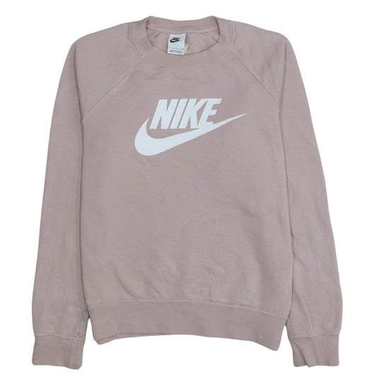 Nike Womens Pink Logo Pullover Sweatshirt Size S Crew Neck