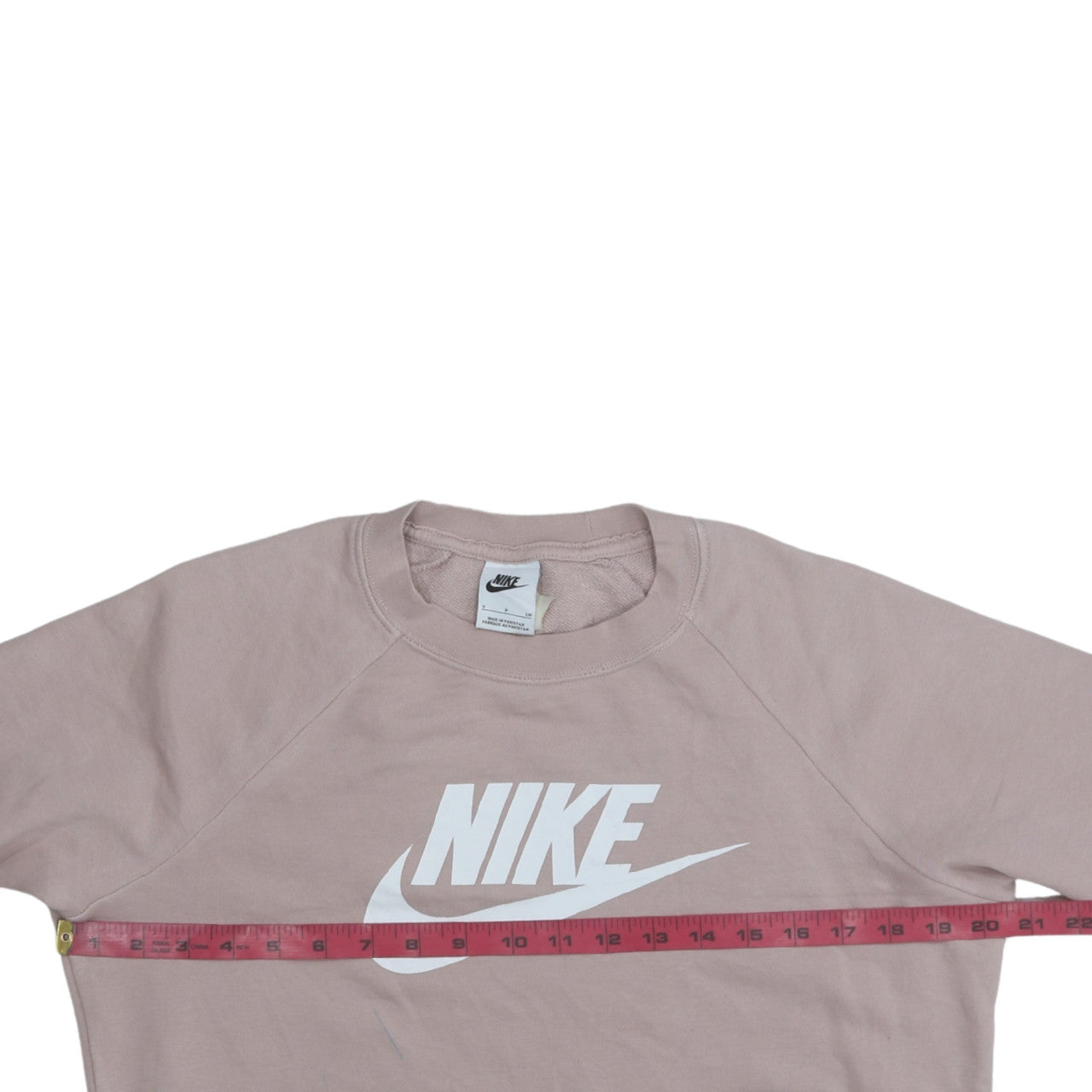 Nike Womens Pink Logo Pullover Sweatshirt Size S Crew Neck