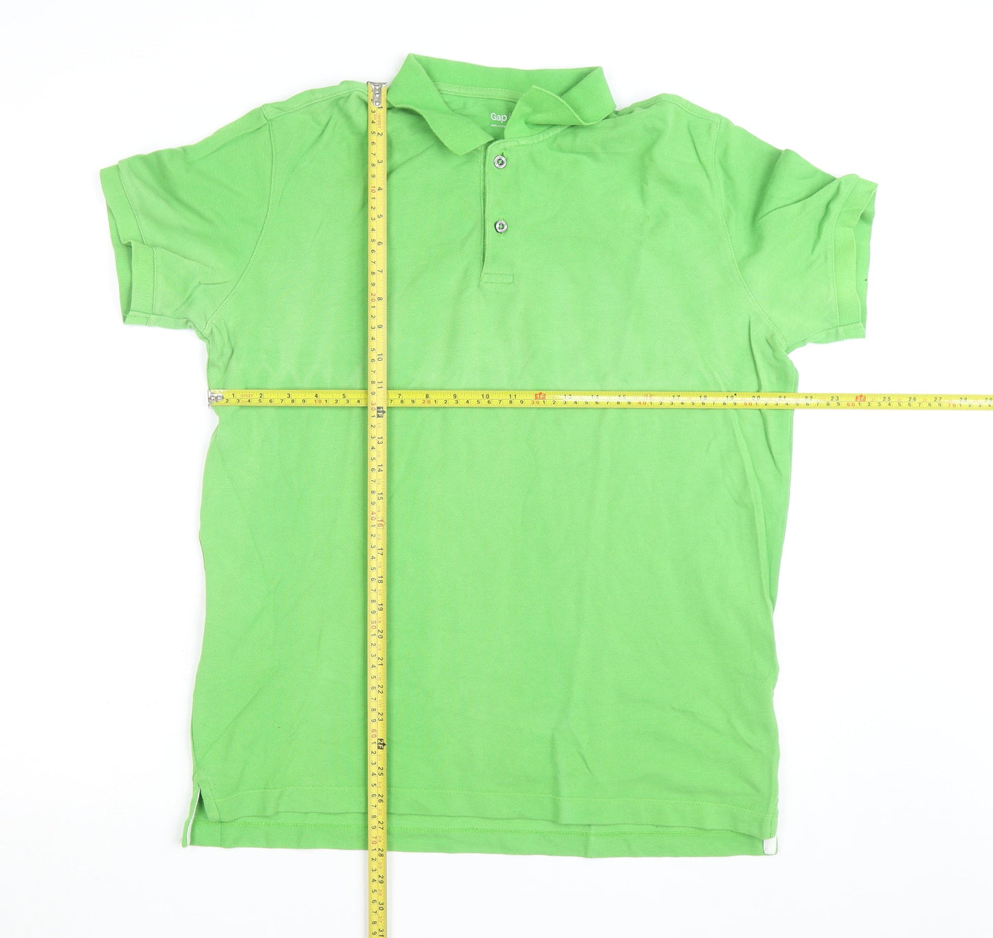 GAP Men's Green Cotton Polo Shirt Size L Short Sleeve Casual