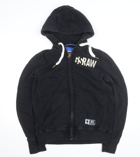 G-Star RAW Men's Black XL Full Zip Hooded Jumper