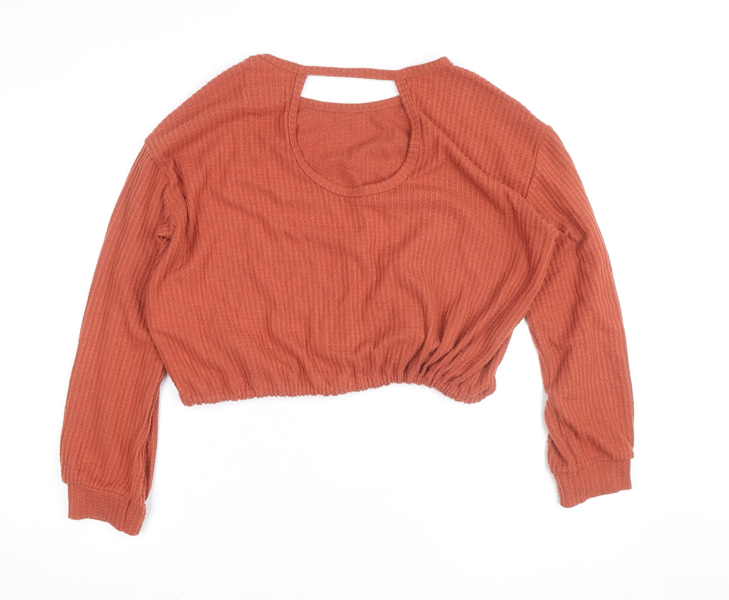 Hollister Womens Brown Cropped Long Sleeve Knit Top XS