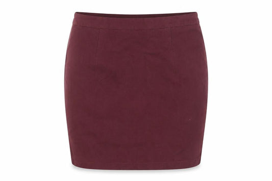 Boohoo Women Red Cotton Stretch Pencil Mini Skirt Size 8